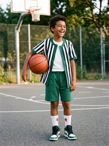 Mahery — Le look terrain de basket. · vêtement enfant cousu main Bonbon Piment