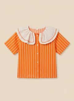Blouse Nirina coloris Corail rayé