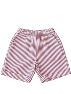 Short Aïe coloris Seersucker rouge et blanc