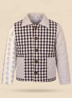 Doudoune Faly Faly coloris Vichy bleu