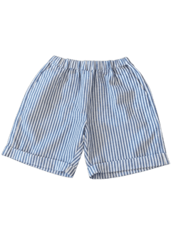 Short Aïe coloris Seersucker bleu clair blanc